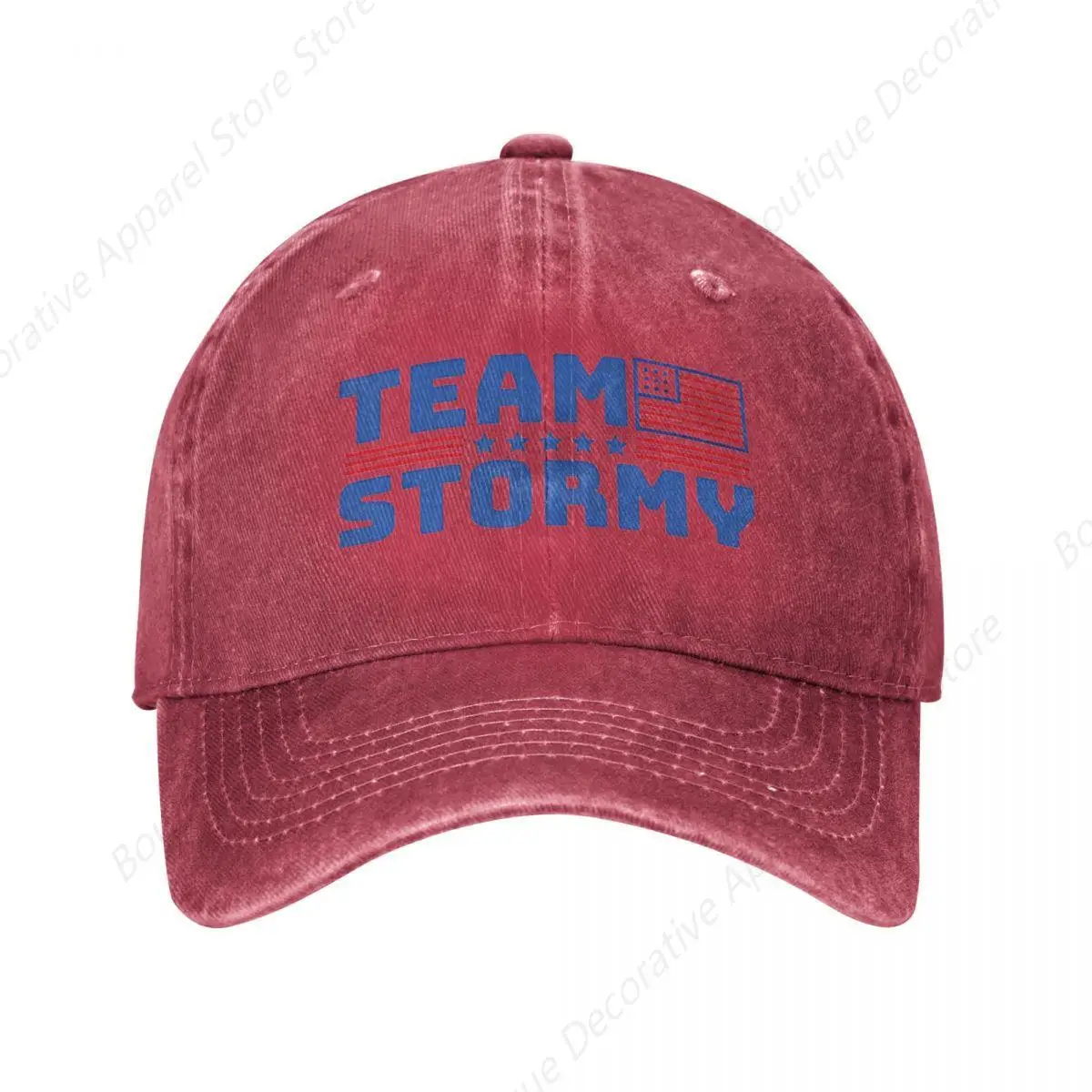 Stormy Daniels Team Stormy Baseball Caps Vintage Distressed Denim Washed Headwear Unisex Outdoor All Seasons Travel Caps Hat