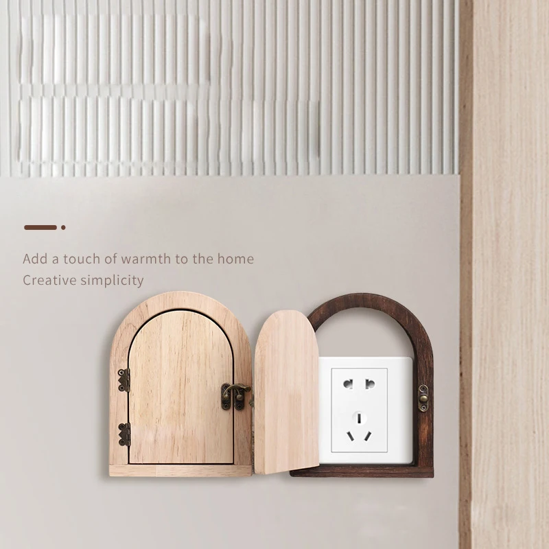 Solid Wood Switch Frame Child Outlet Covers Wall Protective House Decorations for Home Wall socket protector