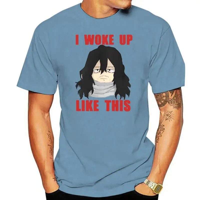 Men tshirt  Aizawa Shouta Eraserhead I woke up like this Chibi BNHAMHA Unisex T Shirt Printed T-Shirt tees top