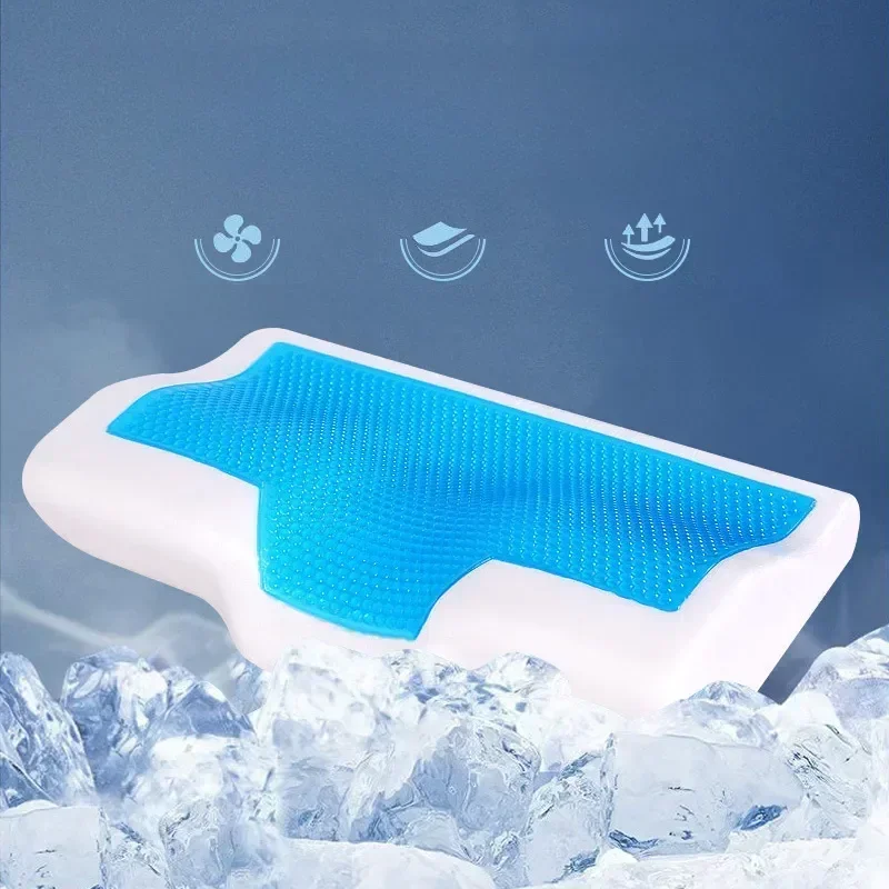 Foam Gel Pillow Summer Ice-cool Anti-snore Slow Rebound Sleep Pillow Orthopedic Soft Health Care Neck Pillow