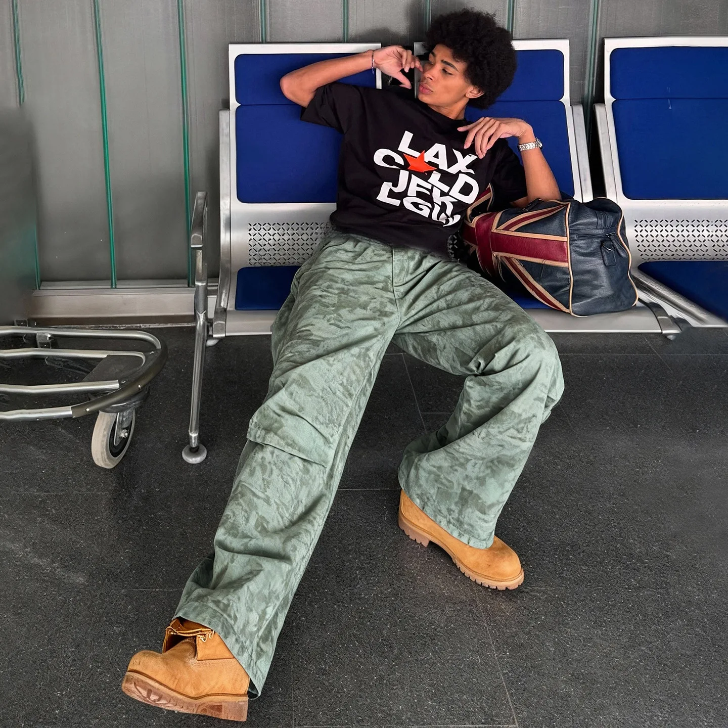 

2025 Autumn/Winter New Arrival | Retro Loose Straight-leg Parachute Pants with Ice Cracking Wash & Workwear Casual Style