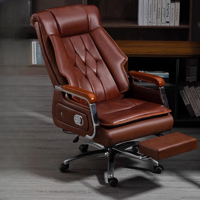 Adjustable Executive Office Chairs Rotating Leather Ergonomic Computer Chair Reclining Modern Silla De Oficina Office Furniture