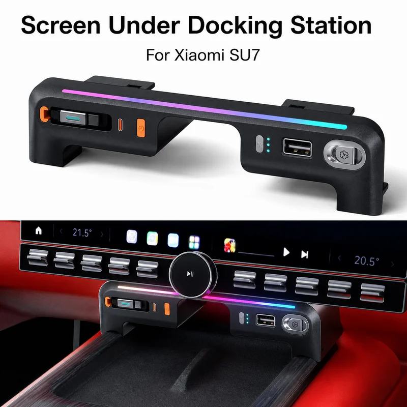 For Xiaomi SU7 Expansion Dock Under Screen Car Aroma Diffuser Machine Accessories Type-C Adapter Extender Charging