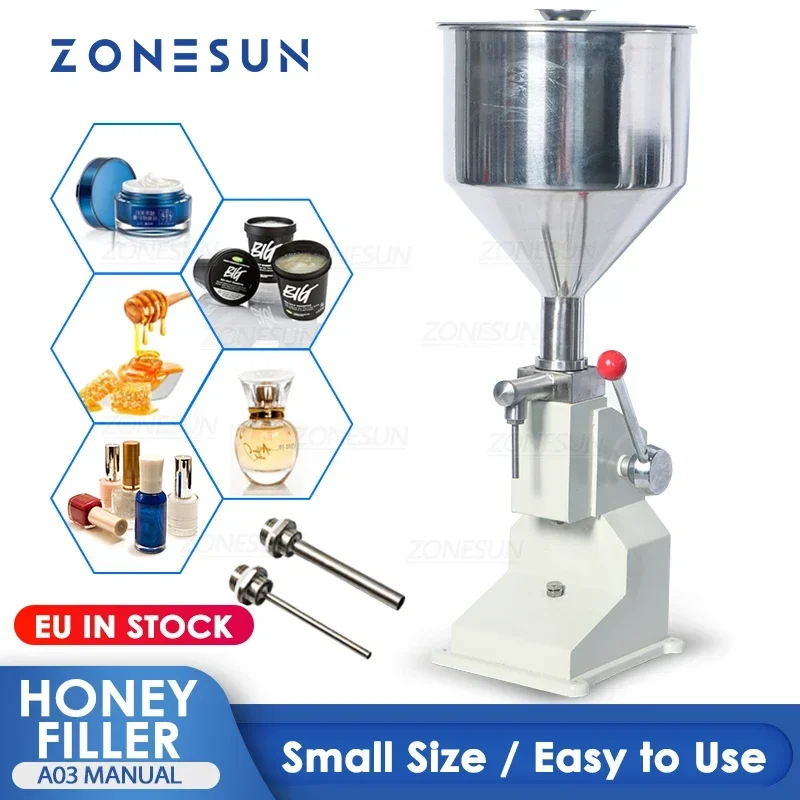 

ZONESUN A03 Manual Paste Filling Machine Nail Polish Shampoo Cream Cosmetic Liquid Honey Peanut Butter Chilli Sauce Filler Japan