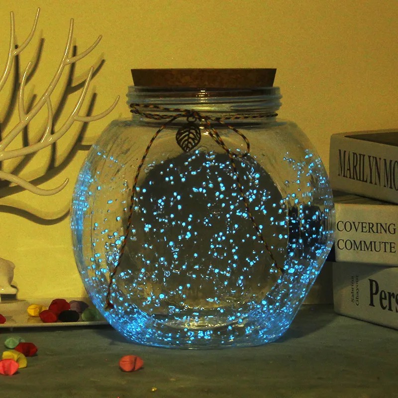 Night Light Glass Bottle Starry Sky Wish Bottle Hollow Decorative Bottle DIY Origami Love Thousand Paper Crane Storage Jar Gift