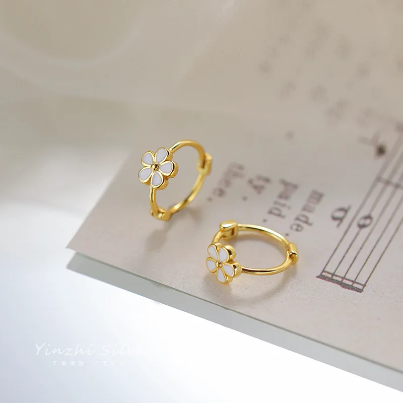 REETI Ohrringe aus 925er-Sterlingsilber, Blumen-Gold-Ohrringe für Frauen, Geschenk, Ohrringe, Modeschmuck, koreanische Ohrringe – Detail 2