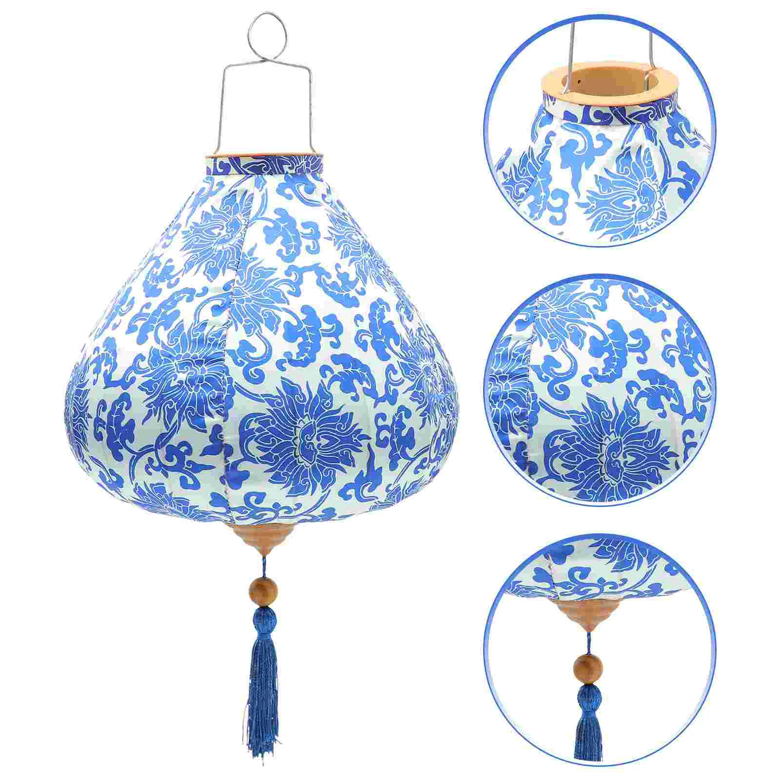 

Vietnamese Oval Silk Lantern Chinoiserie Chinese Japanese Lanterns Lampshade Tassel Oriental Lantern