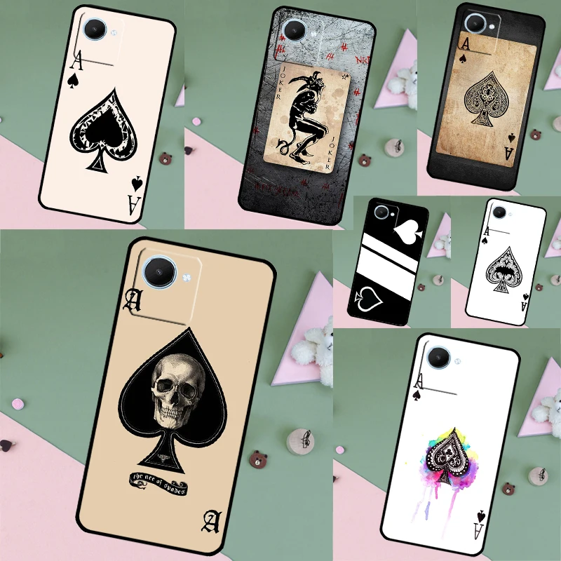 Ace of spades Poker Card Case For Realme 11 Pro Plus 10 9 8 C11 C15 C25s C21Y C30 C31 C33 C35 C53 C55 GT Neo 5 3T 2T