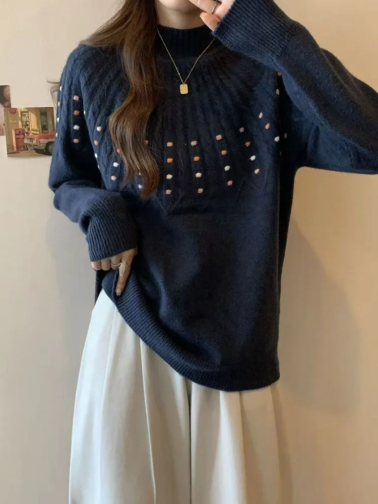 

Женский вязаный свитер в корейском стиле с высоким воротником, желтый, облегающий, базовый слой, мягкий, свободный крой, с длинными рукавами, удобный трикотаж