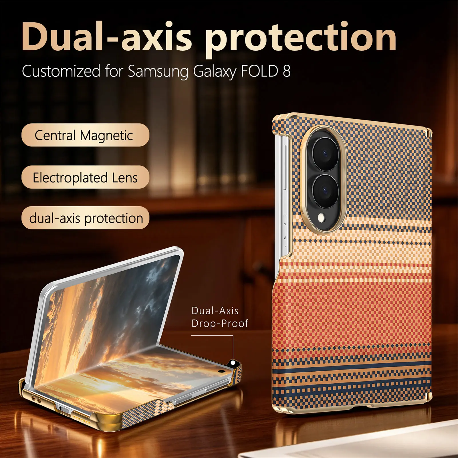 For Samsung Galaxy Z Fold 8 Wide 5G Case Luxury Electroplated Magnetic Wireless Charging Shockproof Hard Back Cover Accessories