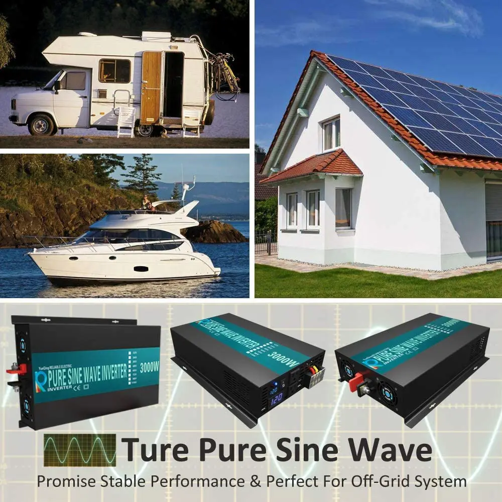 Pure Sine Wave Inverter 1500W 12V 220V  24V 36V 48V DC to 100V 110V 230V 240V AC Converter For Home Power Bank Solar  Solar