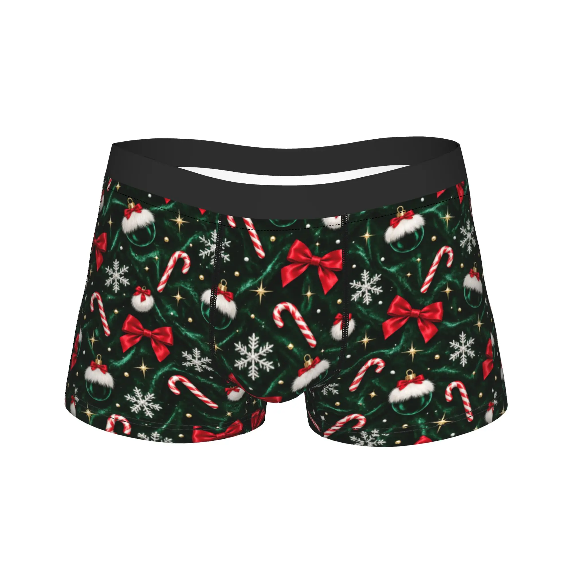 Christmas Candy Canes Shorts Briefs  Underwear Trenky Males Classic Boxershorts Pattern Plus Size Underpants