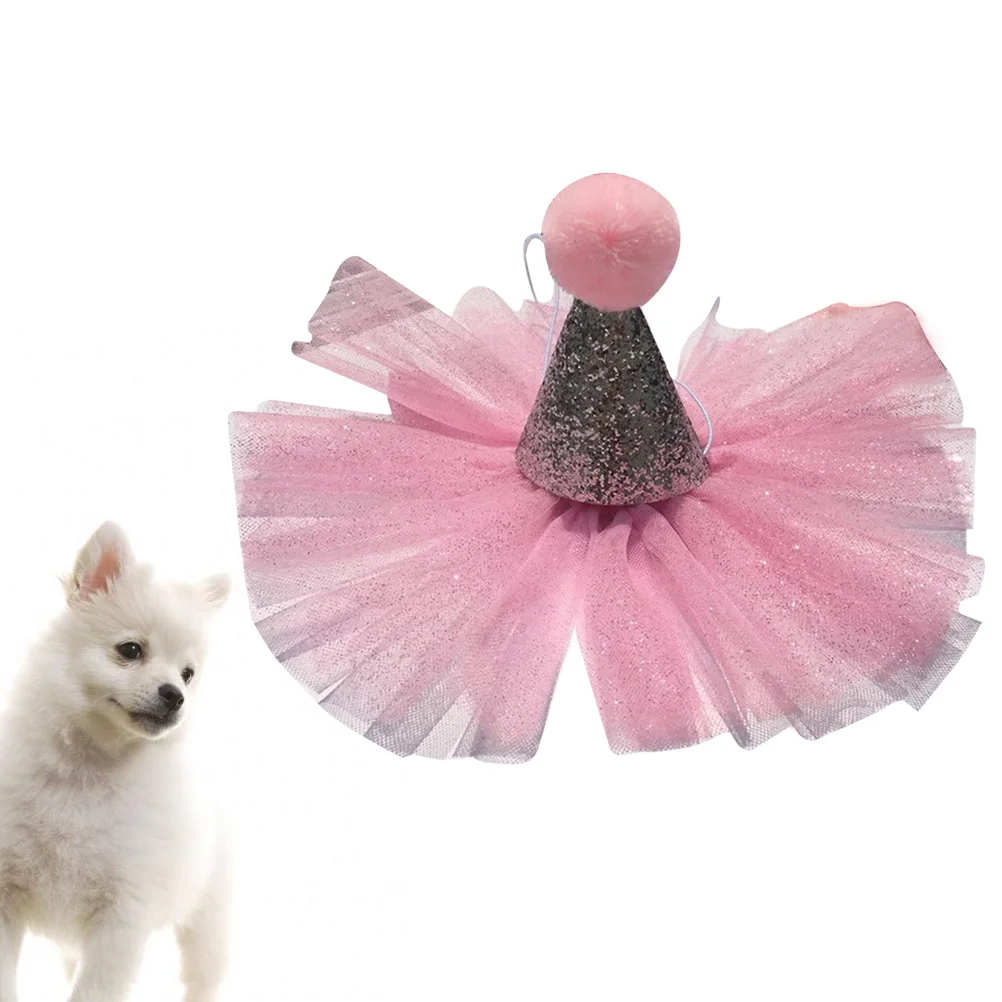 

1 Set Hat For Dog Cat Reusable Party Headdress Adjustable Chin Strap Comfortable Durable Fabric Scarf Accessory Gift