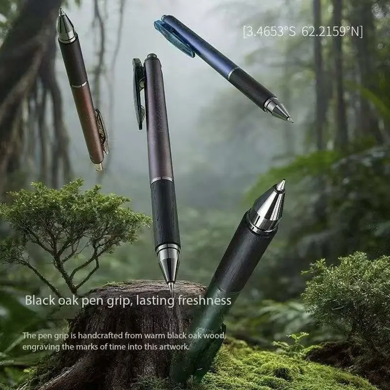 Black neutral pen with a black oak low center of gravity and a matte texture pen body