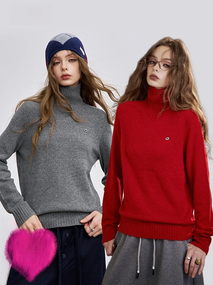 

Женский вязаный свитер с высоким воротником, повседневный, для ношения под одеждой, в стиле «эльф», мягкий, длинный, шерстяной, зимний, топ