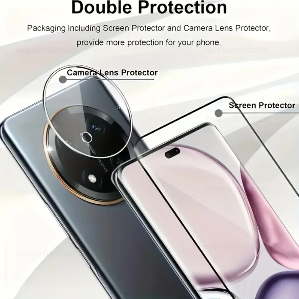 2 Paquetes Vidrio Templado Ultra HD Borde Negro + 2 Paquetes Protector de Cámara para Honor Magic 7 Pro 7 Lite Magic 5 Pro 6 RSR 6 Pro 4 Ultimate 3