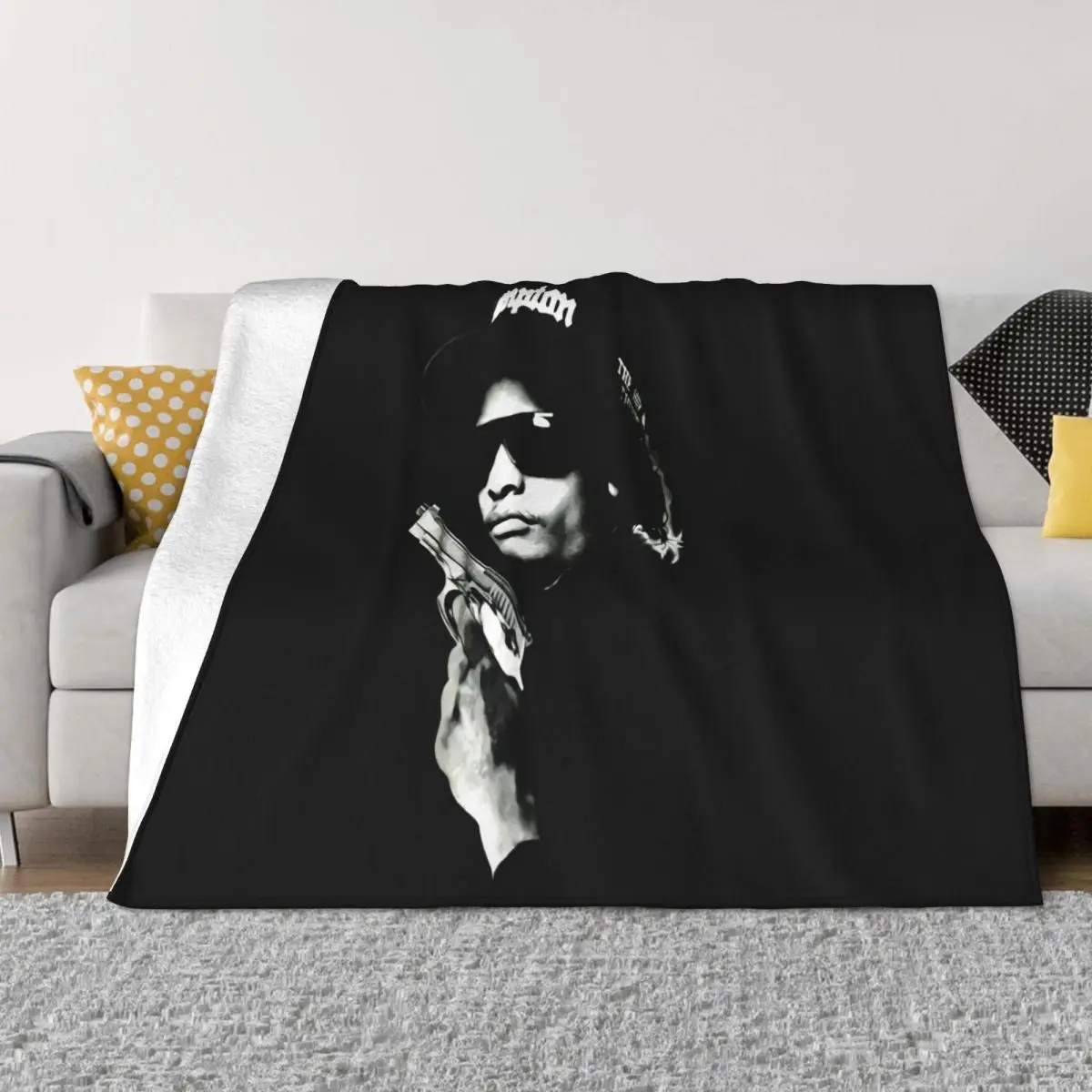 Vintage Eazy E Nwa Compton Graphic Rap Black Crew Hip Hop Music 2Xl Youth Pop Throw Blanket