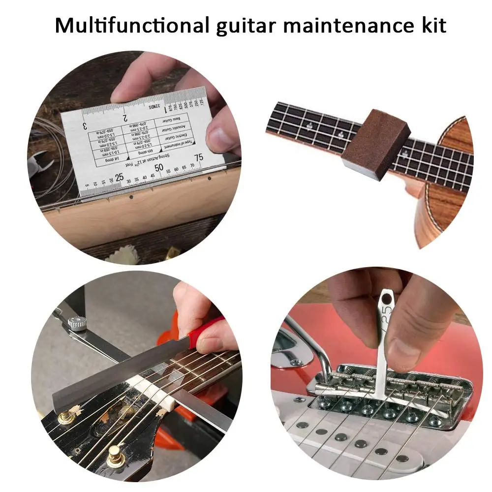 Miwayer 45/72PCS Guitar Tool Kit  for Set Up, Guitar Repairing Maintenance Tool Kit with Guitar Strings/Bridge/Pins Accessories