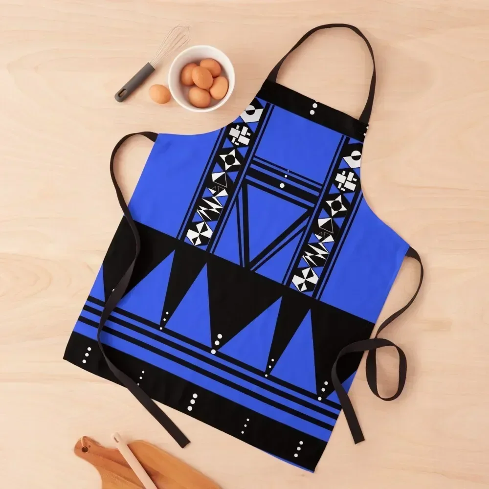 

African Xhosa Wedding Attire | Traditional Umbhaco Blue Apron Kitchen Household Items manicurist Chef jacket men Apron