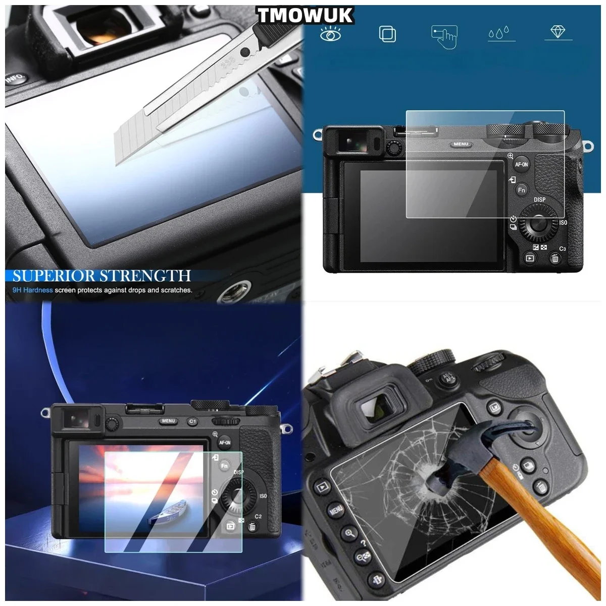 High - Quality 9H Hardness Tempered Glass Screen Protector For A7S3 A7R3 A7RM3 A7RMII A7MII A7MIII A7C