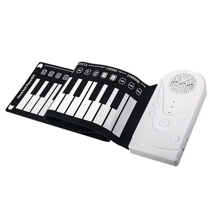 XSXS-49-Key Hand-Rolled Piano With Speaker Portable Folding Children's Piano Beginner Piano Teaching Instrument