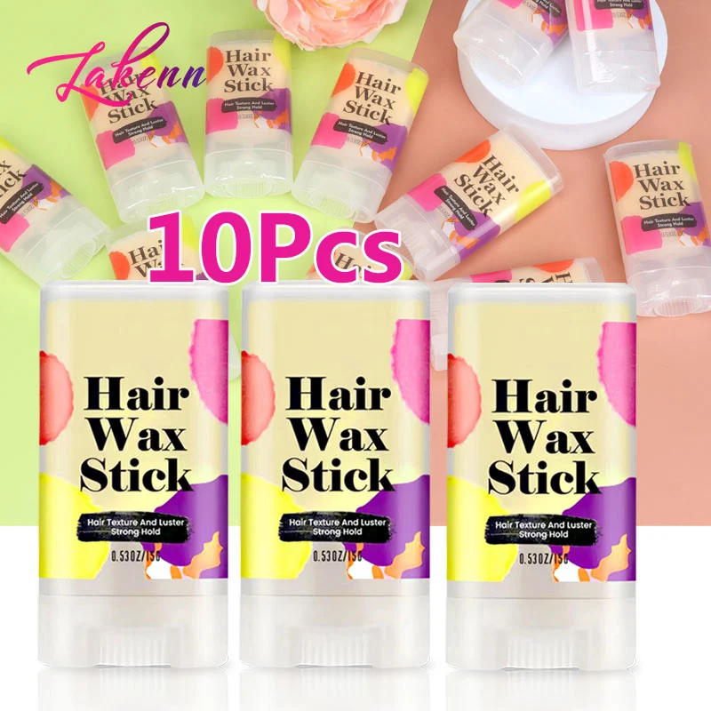 

10Pcs Travel Size Hair Pomade Stick For Fly Aways Fresh Smell Frizzy Baby Hairs Edge Control Hair Wax Stick Lightweight Stick