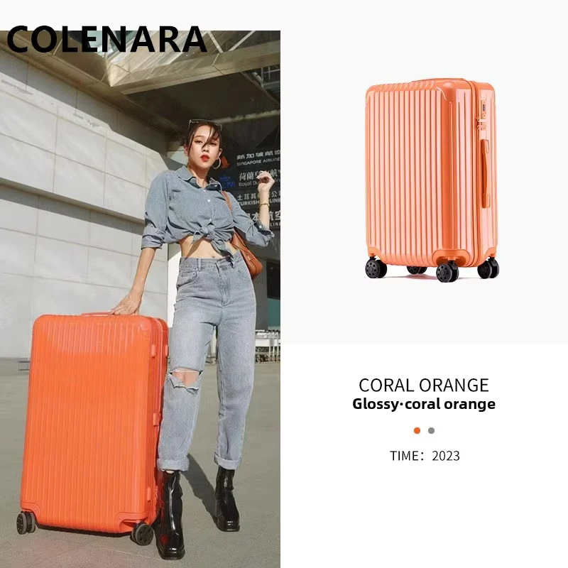 COLENARA ใหม่ 20 "22" 24 "26" 28 นิ้วกระเป๋าเดินทาง ABS + PC Boarding Box ขนาดใหญ่ความจุรถเข็นสุภาพสตรีกระเป๋าถือกระเป๋าเดินทาง