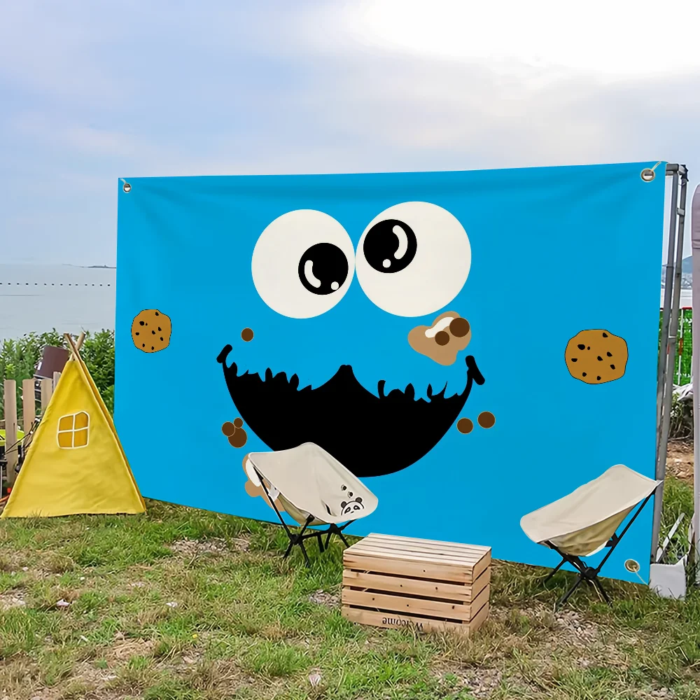 Cartoon S-Sesame S-Street Flagge für Picknick, Party, Camping, Banner, Outdoor-Atmosphären-Beleuchtung – Detail 5