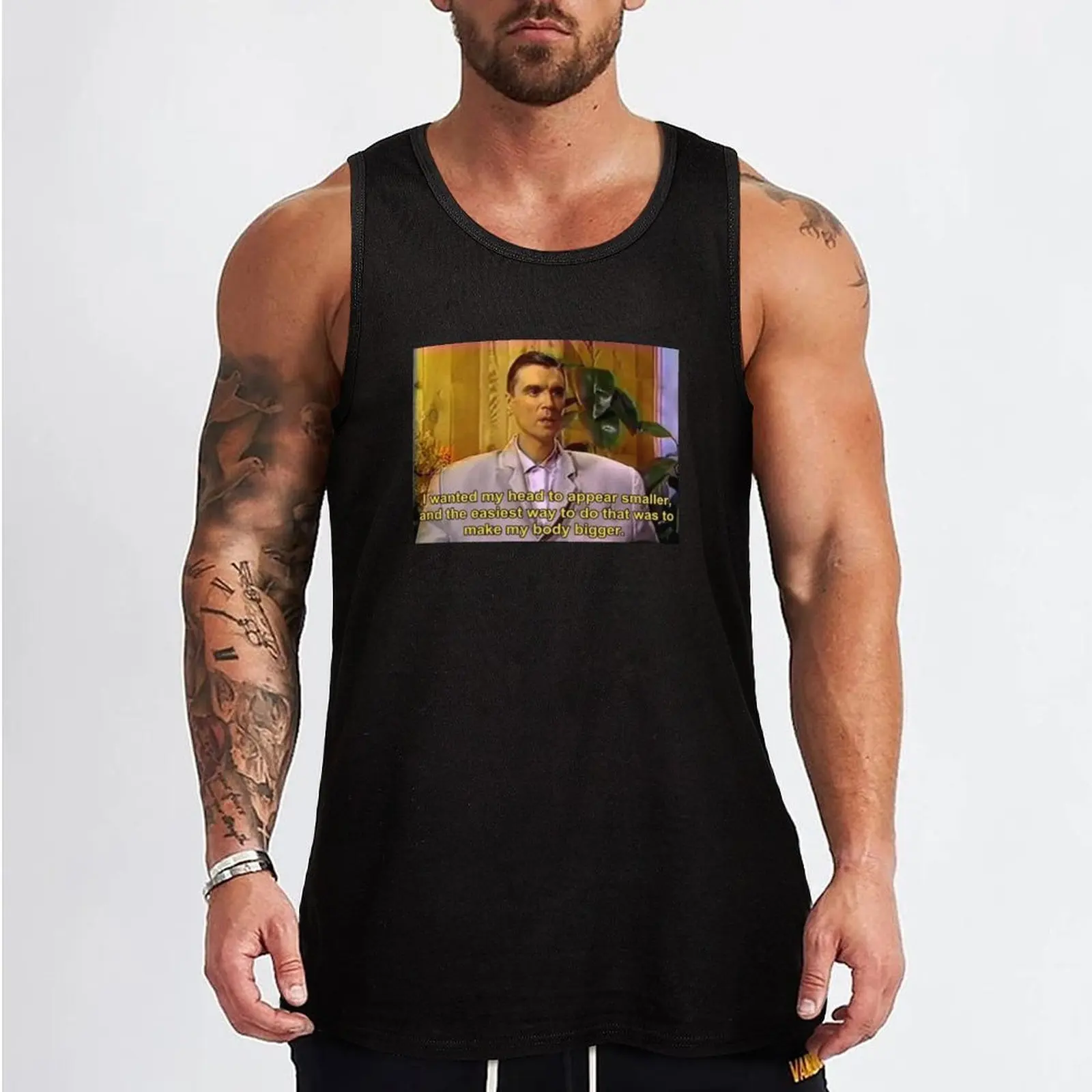 David Byrne - Easiest way to make my head smaller Tank Top Man clothes for gym t-shirt for men Men's summer vest Vest male