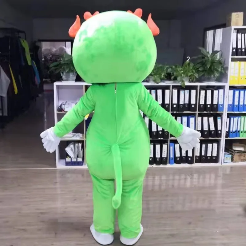 Green Dinosaur Man Wears Headgear Plush Props Cartoon Dolls Doll Clothing Puppet Clothing