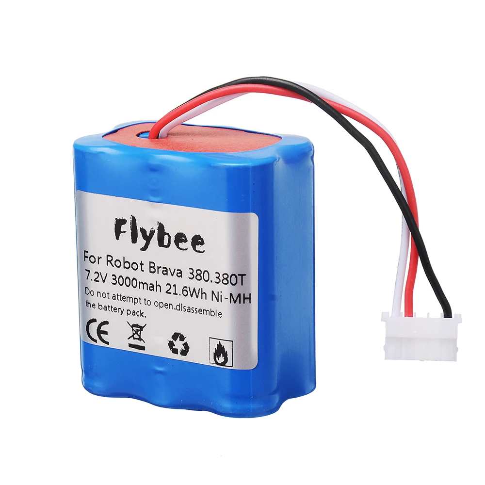 Batteria 1/2/3pcs per iRobot Braava 380T 380 390T Mint 5200 5200B 5200C aspirapolvere ni-mh 7.2V 3000mAh batteria ricaricabile