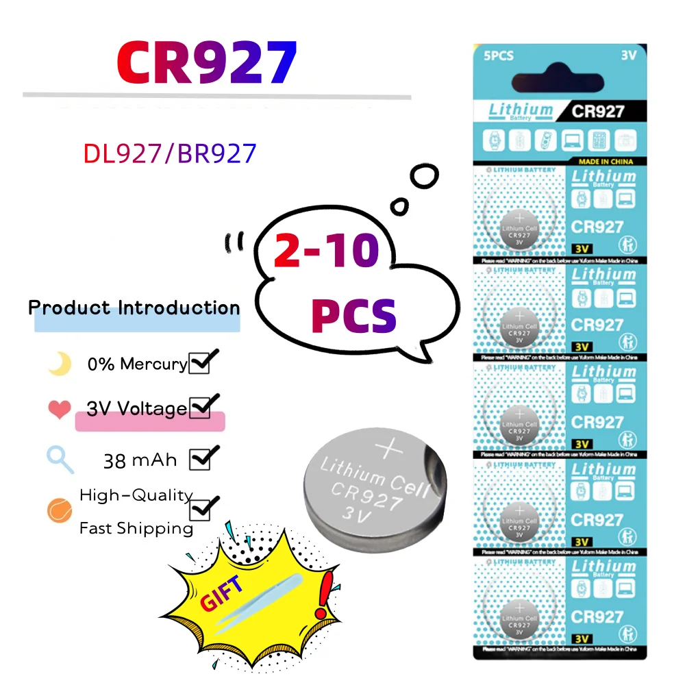 2-10pcs 3V CR927 Lithium Button Battery BR927 ECR927 LM927 5011LC KCL927 DL927 CR927-1W Coin Cell Watch Batteries