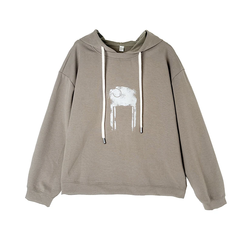 Mole F de Manga Longa com Caimento Solto, Estilo Casual para Primavera e Outono, Novo Estilo Versátil