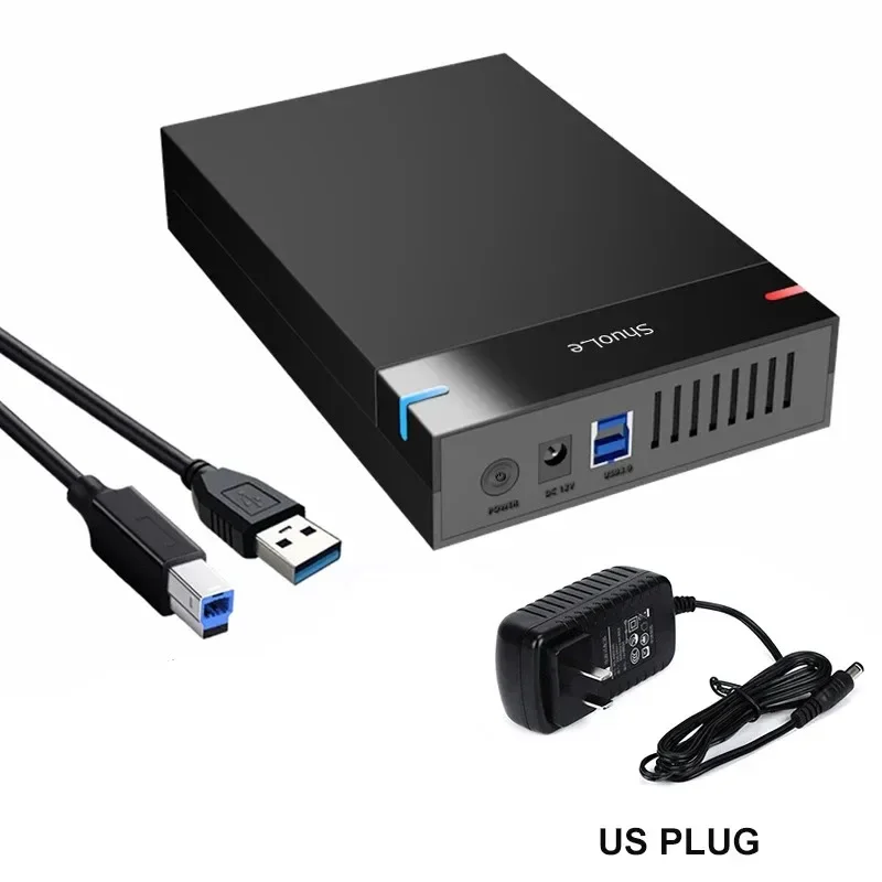 Caja HDD de 3,5 pulgadas, carcasa de disco duro USB3.0 SATA a USB 3,0, lector de disco duro externo, compatible con adaptador de 10TB para PC y portátil