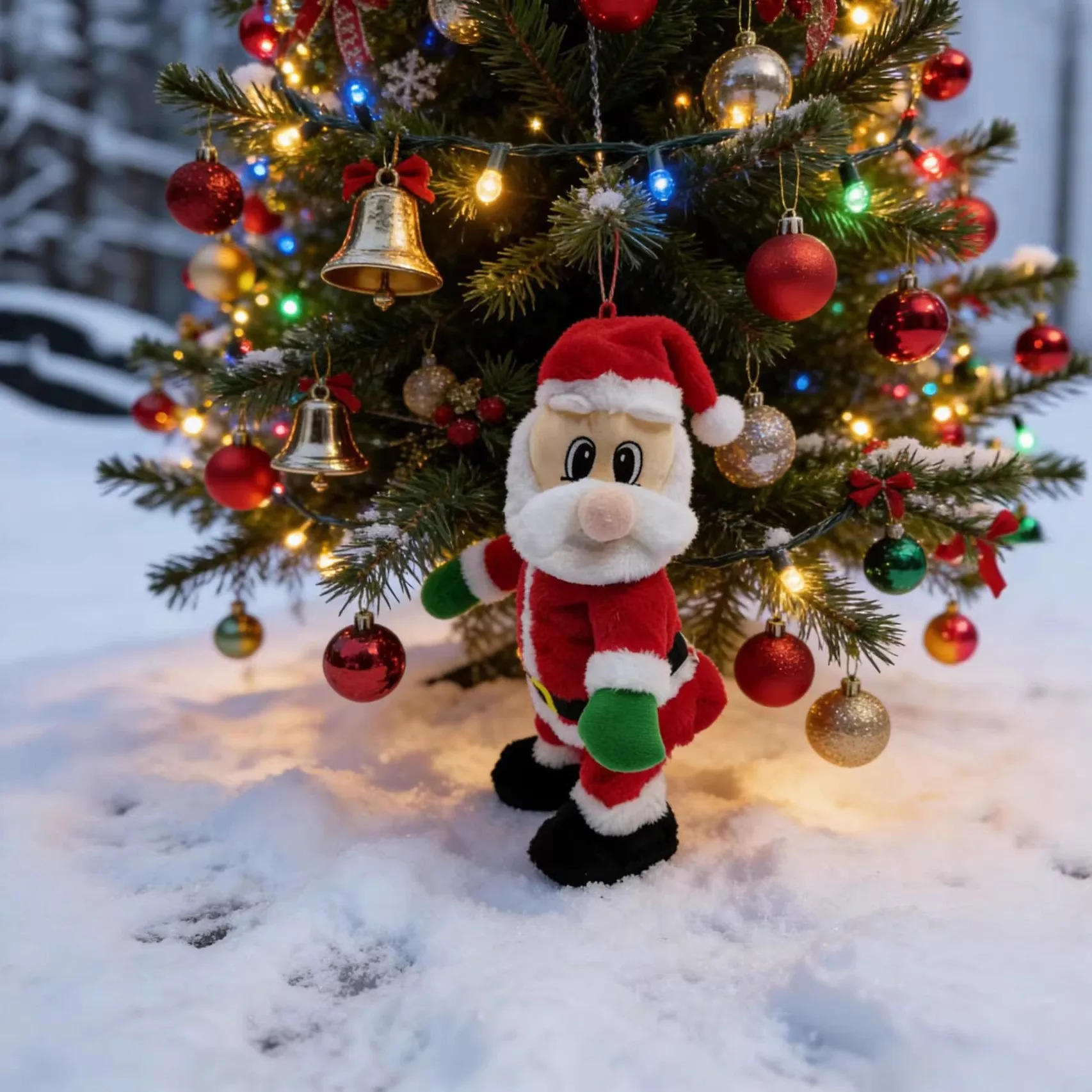 ​​​​​​​Musical Dancing Santa Claus Funny Butt Shaking Christmas Decoration with Music Novel Birthday Gift Christmas Holiday Fun view 3