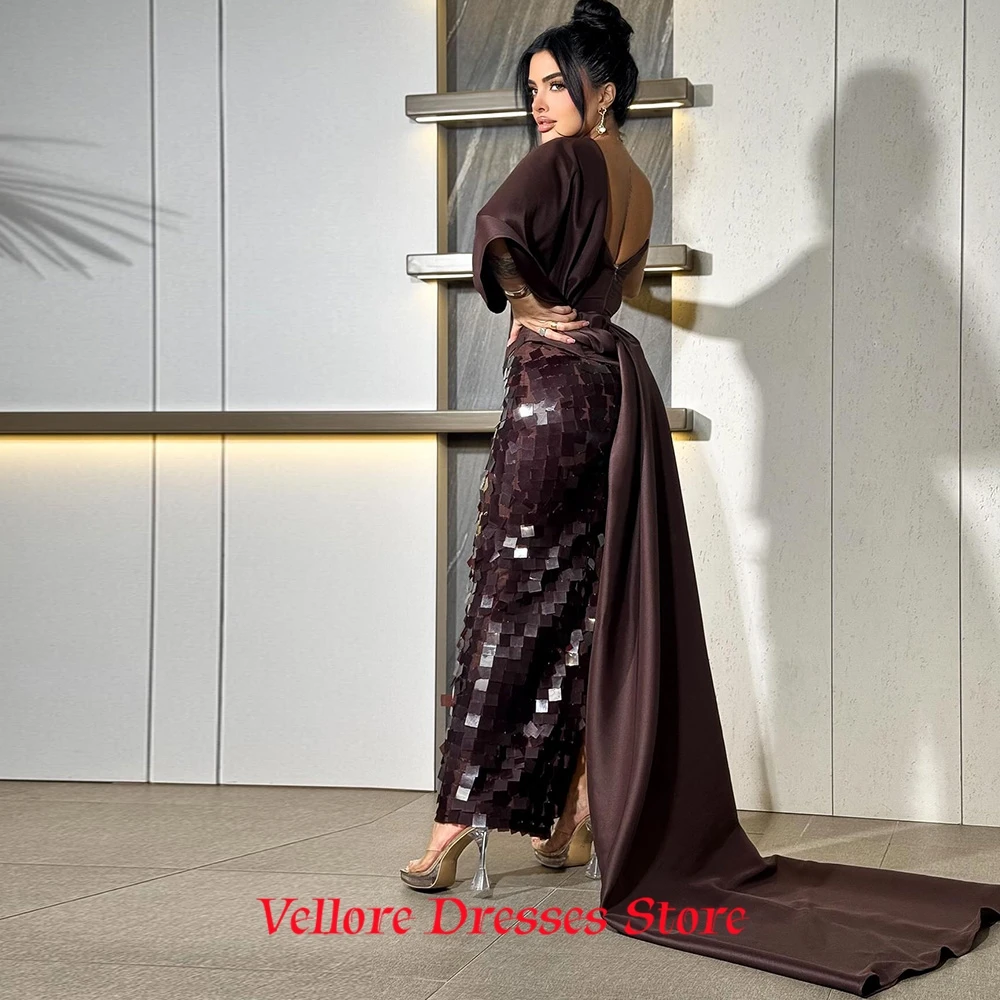 Luxury Satin Mermaid Evening Dress Graceful Panel Train Customized Prom Dresses Delicate Sequined Special Occasion Gowns image 2