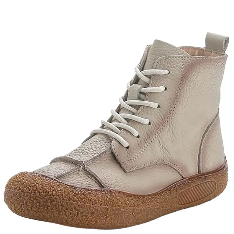 

2025 классические ботинки из натуральной кожи в стиле ретро, повседневные кроссовки, новые темпераментные трендовые туфли с перекрестными ремешками, женские теплые зимние ботинки