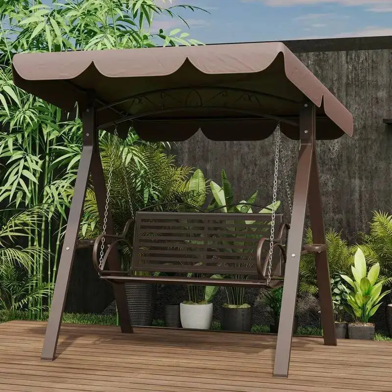 

Double Person Courtyard Garden Outdoor Home Swing Hanging Chair Outdoor Villa Wrought Iron Balcony Rocking Chair Hanging Basket
