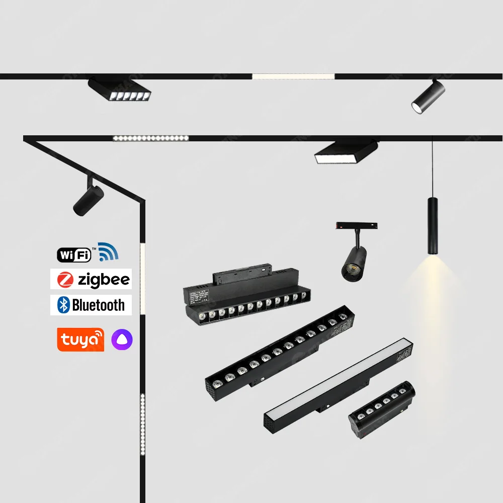 Competitive Price 48v 0-10V Dali Dimming Grille Flood Light Wall Washer Magnetic Track Light System Magnet Led Track Light