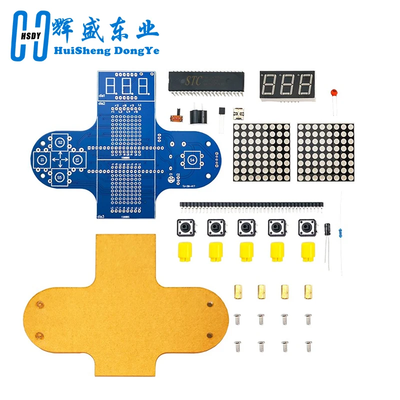 DIY Handle Game Electronic Kits Pixel Joystick Gamer Making Projects With Digital Display 51 Microcontroller Soldering Kits