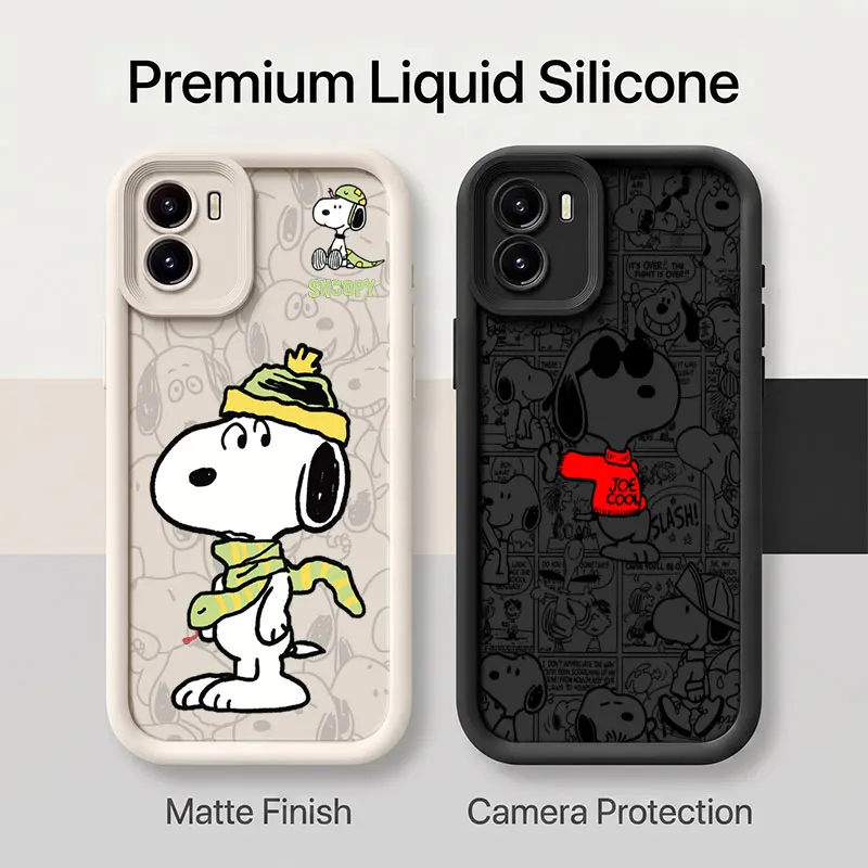 Cute Cartoon S-Snoopys Phone Case For Vivo iQOO Z9s V30E V30 Lite V50 V60 V70 Y04 Y05 Y37 Y38 Y39 Y55 Y58 Y75 Y200 Y300 Y400 Pro