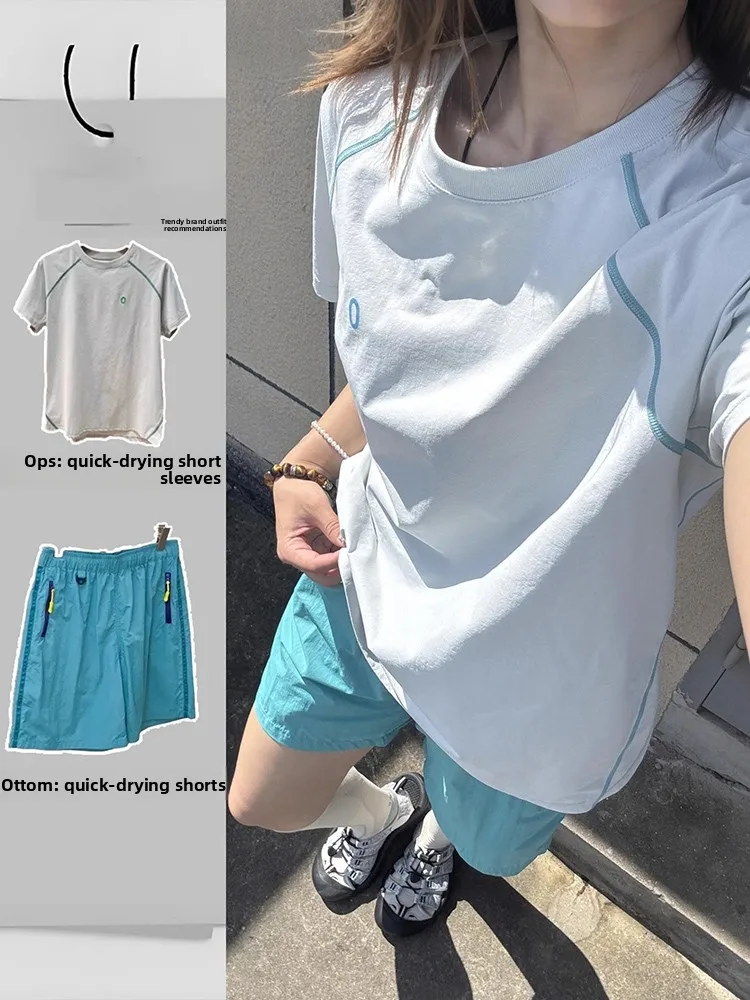 

Спортивная футболка Qui Dry, женская летняя тонкая защита от солнца ort Sve, уличная одежда для бадминтона и велоспорта, топ с креативным узором