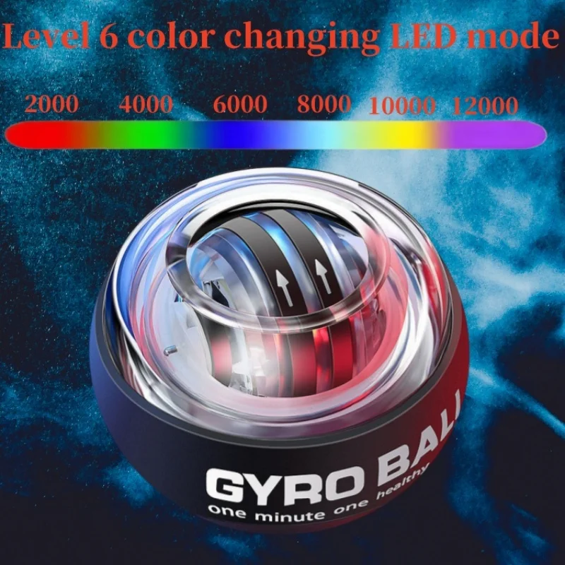 LED Gyroscopic Power Wrist Ball Self-starting Gyro Ball Gyroball Arm Hand Muscle Force Trainer Exercise Strengthener 