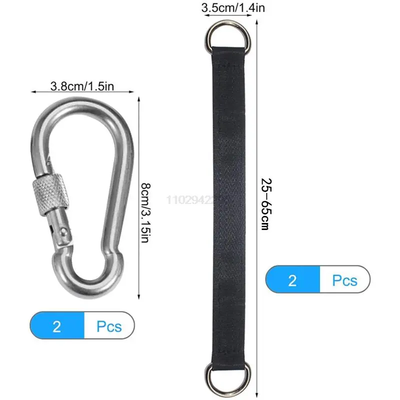 2 szt. Paski do huśtawki zestaw do zawieszenia z 2 karabinkami z pojedynczym paskiem przedłużanym do hamaków worki z piaskiem pozioma poprzeczka