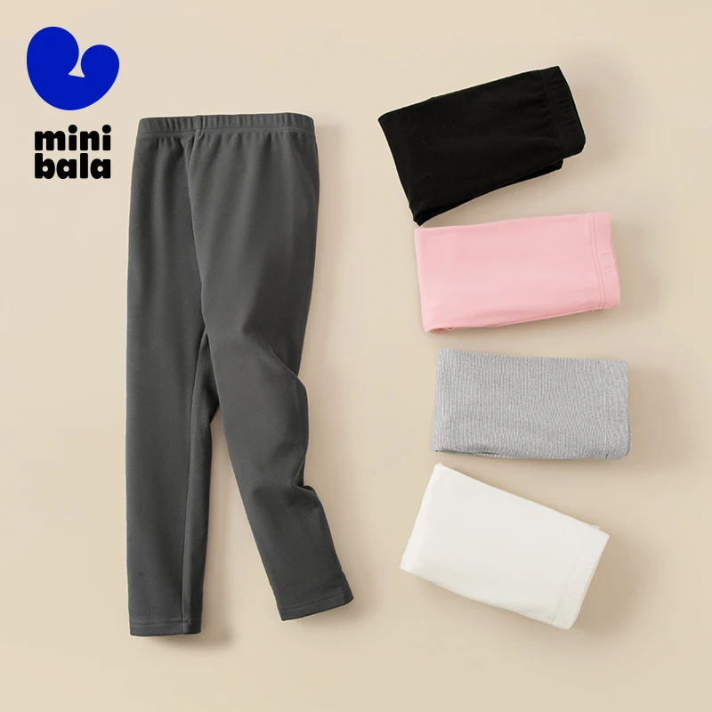 

Mini Bala Leggings Girls 2025 Fall and Winter New Elastic Slim Fit Warm Baby Pants for Daily Wear