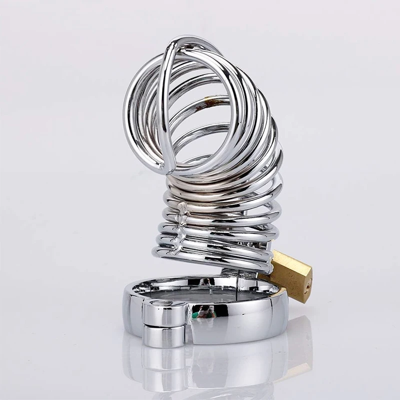 with 3 Snap Ring Sex Toys Men Stainless Steel Metal CB Chastity Lock Penis Bondage Chastity Cage Cock Restriction Abstainer Toy