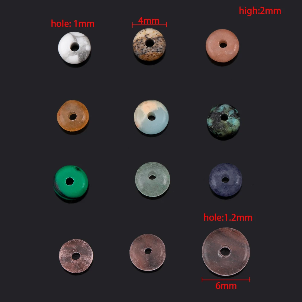 160pcs 4mm Natural Stone Abacus Beads Flat Loose Spacer Beads For DIY Jewelry Making Bracelet Necklace Accessories Wholesale