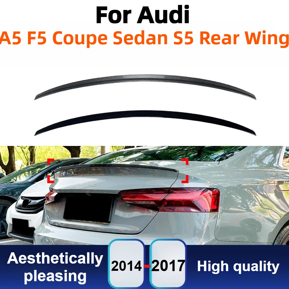 

For Audi A5 F5 Coupe 2-Door 2017-2024 S5 Style Rear Trunk Spoiler Wing ABS Painted Lip Tail Decoration Exterior Body Kit Upgrade