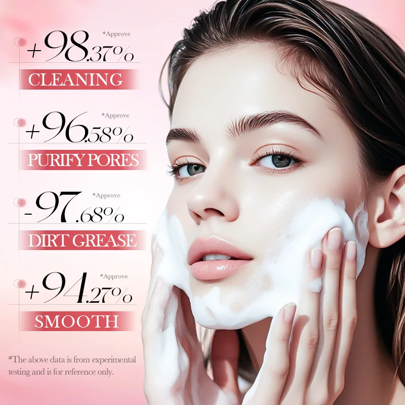 Peach Soft Cleansing Mousse 120ml Aloe Gentle Moisturizing Facial Cleanser Cleaning Purifies Pores Refreshed and Non-tight