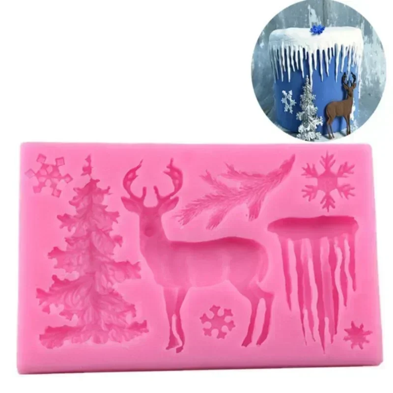 Elk Christmas Tree Snowflake Silicone Mold